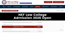 NEF Law College Admission 2026 Open